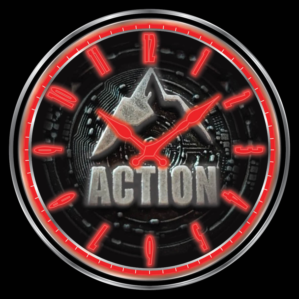 Kick Ass Eye Catching Action Coin Neon Clock Face | Graphic Design by Riaz786