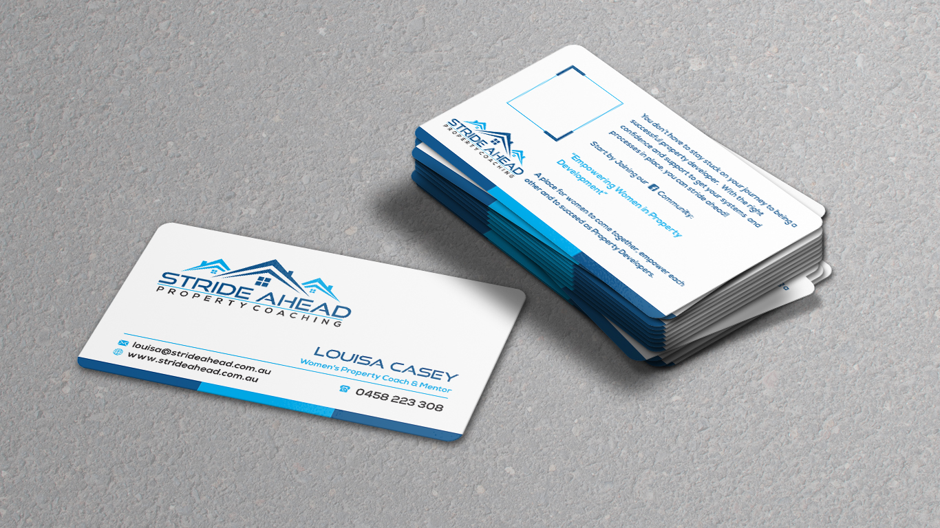 Logo- und Visitenkarten-Design von Dave Paresh für Stride Ahead Property Coaching | Design #26898766