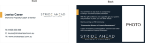 Logo and Business Card Design by cjssan for Stride Ahead Property Coaching | Design: #26894544