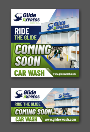 Glide XPRESS CAR WASH Coming Soon | Schilder-Design von ecorokerz