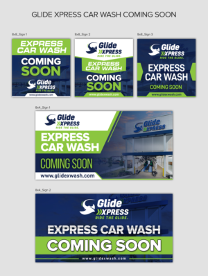 Glide XPRESS CAR WASH Coming Soon | Schilder-Design von ARTOGRAPHY