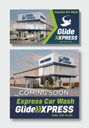 Glide XPRESS CAR WASH Coming Soon | Schilder-Design von Maestroto