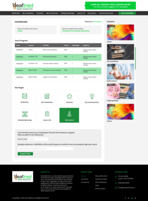 ASL Learning Website Application Pages Redesign | Web-Design von Ved Web Services