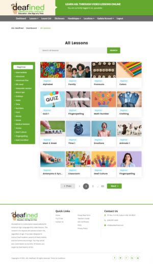 ASL Learning Website Application Pages Redesign | Web-Design von nzdesigners