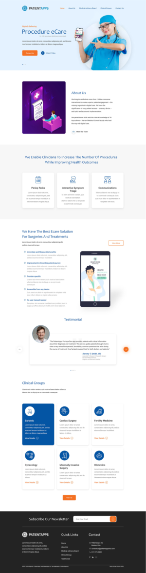 Web Design by prabir 3 for PatientApps Inc. | Design #26921237