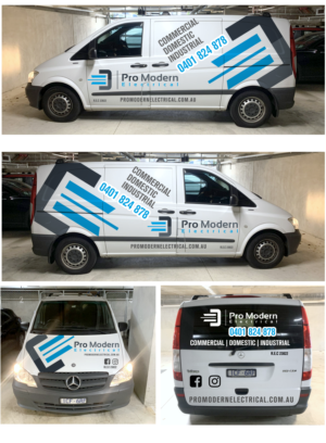 Pro Modern Electrical work van | Car Wrap Design by elveneclipse