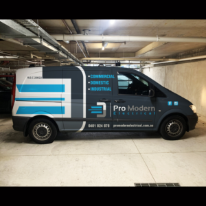 Pro Modern Electrical work van | Car Wrap Design by haru_ichiban