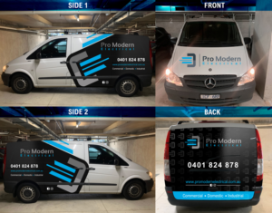 Pro Modern Electrical work van | Car Wrap Design by DesignShout