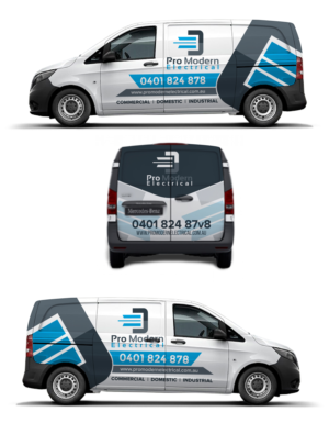 Pro Modern Electrical work van | Car Wrap Design by Shumaila Kiran