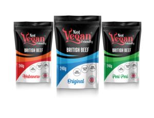 Not Vegan Friendly, Biltong packaging design | Packaging Design by mmmarif1982