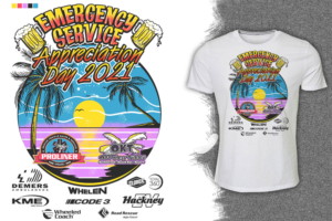 COVID IS OVER- TIME TO PARTY!  FUN TROPICAL GIVEAWAY T SHIRT | T-shirt Design by Falih A