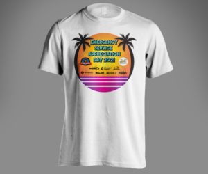 COVID IS OVER- TIME TO PARTY!  FUN TROPICAL GIVEAWAY T SHIRT | T-shirt Design by Andi Yan