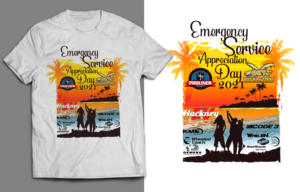 COVID IS OVER- TIME TO PARTY!  FUN TROPICAL GIVEAWAY T SHIRT | T-shirt Design by SAI DESIGNS