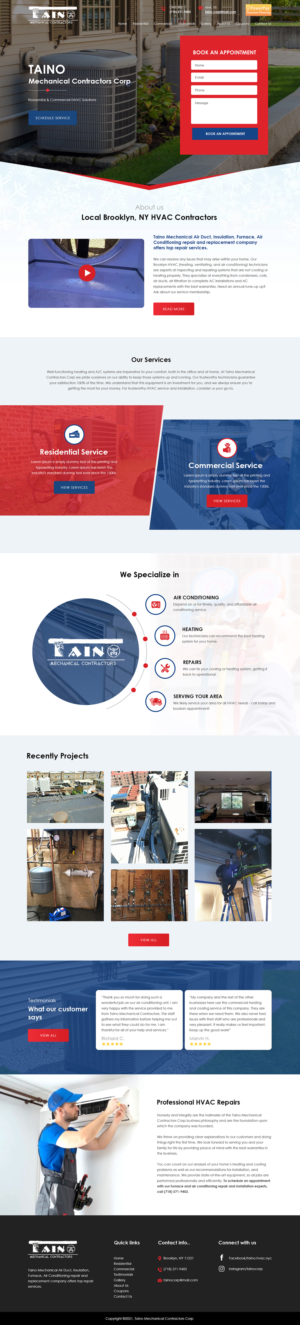 Home and interior page website design for HVAC company - Taino Corp. | Web Design by bdesigner9