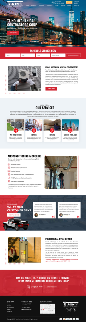 Home and interior page website design for HVAC company - Taino Corp. | Web Design by Titan Eagle