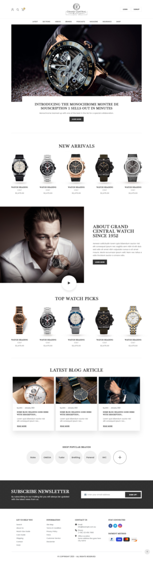 Ecommerce Site for High End Watch repair | Web-Design von nzdesigners