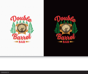 Double Barrel Bar.  With/Without, Holiday Lodge Resort | Logo Design by AD-X