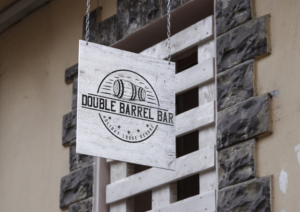 Double Barrel Bar.  With/Without, Holiday Lodge Resort | Logo Design by MagicMan 3