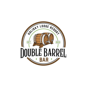 Double Barrel Bar.  With/Without, Holiday Lodge Resort | Logo Design by ddnsycrowd