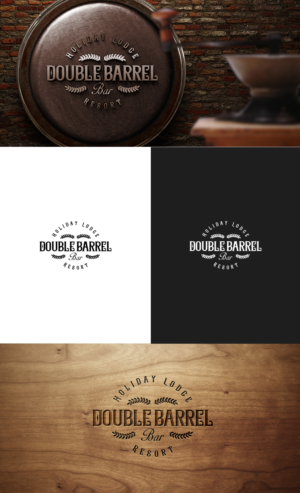 Double Barrel Bar.  With/Without, Holiday Lodge Resort | Logo Design by GLDesigns