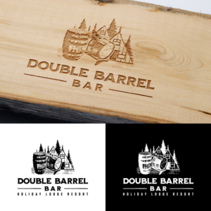 Double Barrel Bar.  With/Without, Holiday Lodge Resort | Logo Design by ACK Design