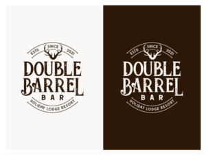 Double Barrel Bar.  With/Without, Holiday Lodge Resort | Logo Design by wonderland