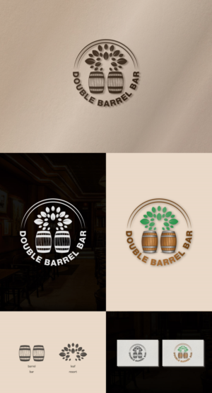 Double Barrel Bar.  With/Without, Holiday Lodge Resort | Logo Design by SunuAji_DC