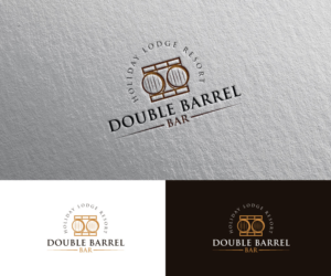 Double Barrel Bar.  With/Without, Holiday Lodge Resort | Logo Design by Iris 3