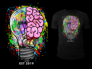 Half bulb ?? half brain ?? isom shirt  | T-shirt Design by Falih A