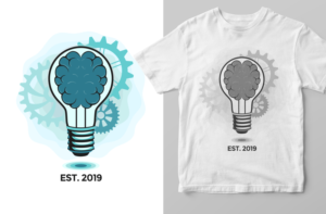 Half bulb ?? half brain ?? isom shirt  | T-shirt Design by Elizaveta M