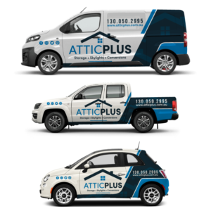 AtticPlus conversion company design. | Car Wrap Design by Yoga Tri