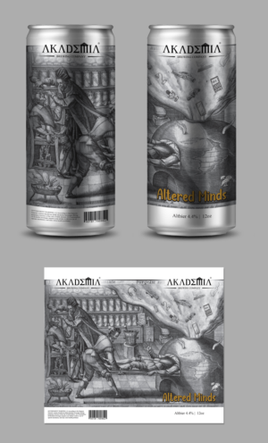 Altered Minds Craft Beer can label | Packaging Design by Fat Bat Man