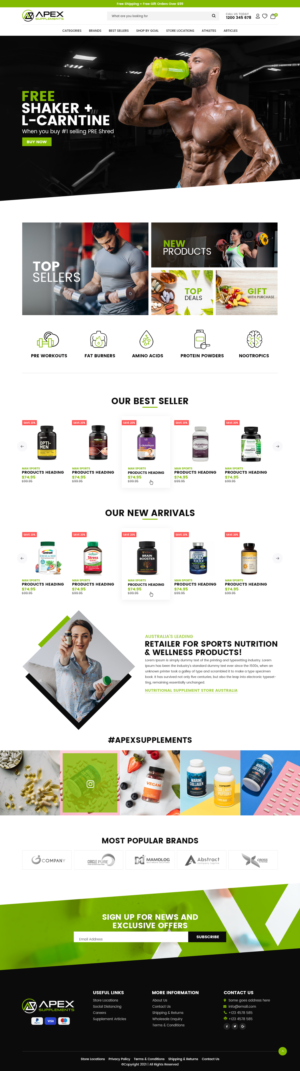 New online sports supplement business needs an ecommerce site | Web Design by nzdesigners