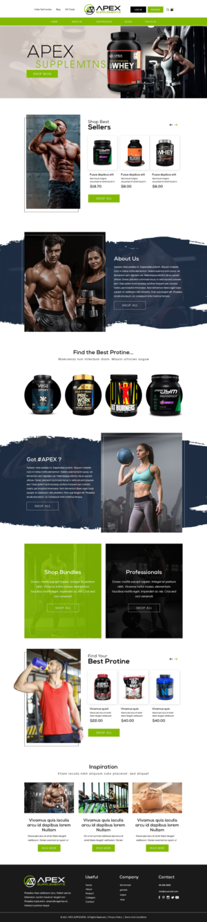 New online sports supplement business needs an ecommerce site | Web Design by Jarry199776