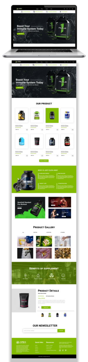 New online sports supplement business needs an ecommerce site | Web Design by Adeel Rahman