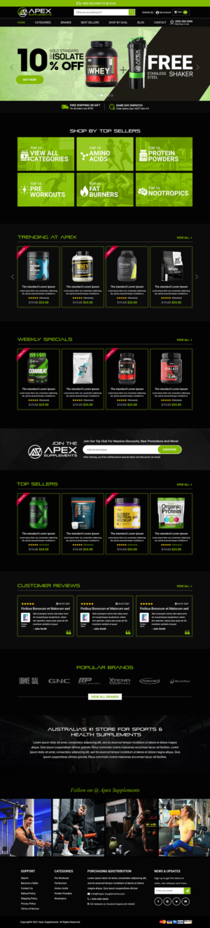 New online sports supplement business needs an ecommerce site | Web Design by Titan Eagle