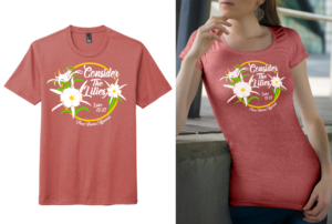 Alabama Cahaba Lilies "Consider the Lilies" Luke 12:27 - T-shirt design | T-Shirt-Design von Kero