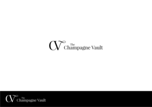 The logo could read "The Champagne Vault", "C V" or "T C V". | Logo Design by Amduat Design