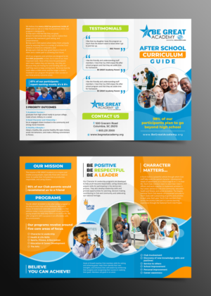 Informational Trifold Flyer to Highlight Our After-School Program Curriculum | Flyer Design by ecorokerz