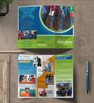 Informational Trifold Flyer to Highlight Our After-School Program Curriculum | Flyer Design by GLOW