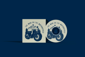 CD cover/promotional graphic for a new single 'The Man on the Motorcycle'. | CD Cover Design by lnb...