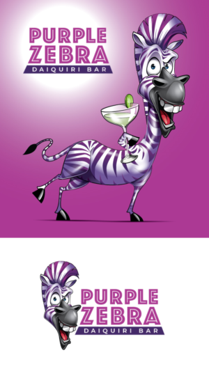 Purple Zebra Daiquiri Bar Mascot Design | Grafik-Design von ally designs