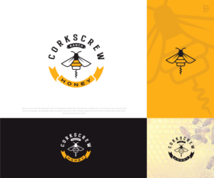 Corkscrew Ranch Honey | Logo Design by D_Mantra