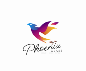 (first line) Phoenix Glass (second line) Jewelry - Home - Custom | Logo Design by aussieshayno