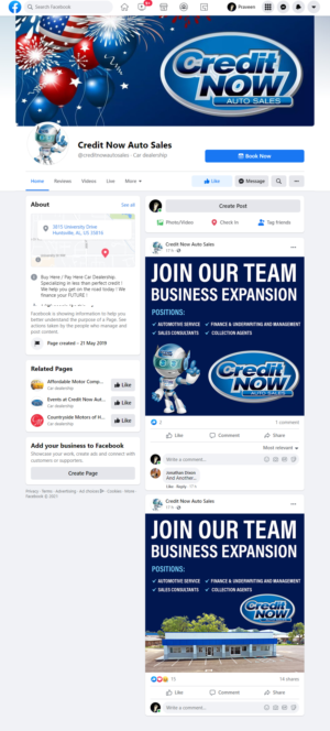 Facebook Design by Mali Praveen for Credit Now Auto Sales  | Design #27111912