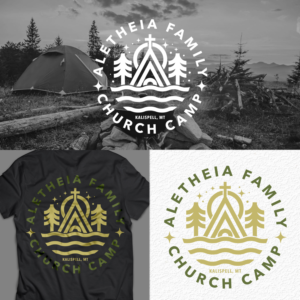 Family Church Camp  - Aletheia Christian Fellowship | T-shirt Design by simple mind