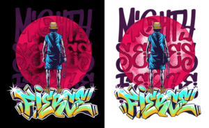 Street Wear shirt design - graffiti font with Person character, character already designed | T-Shirt-Design von D'Mono