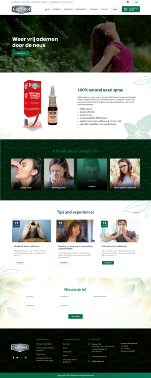 New design and build for natural product Capsinol nosespray | Web Design by Ved Web Services