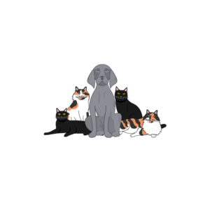 Dog and his cat sisters logo/characture/cartoon/image/mascot suggestion | Mascot Design by Amethystica