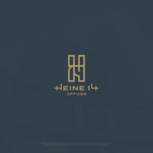 abstract logo combined with street adress: Heinreich-Heine-Allee 14 | Logo Design by ds | designstructure